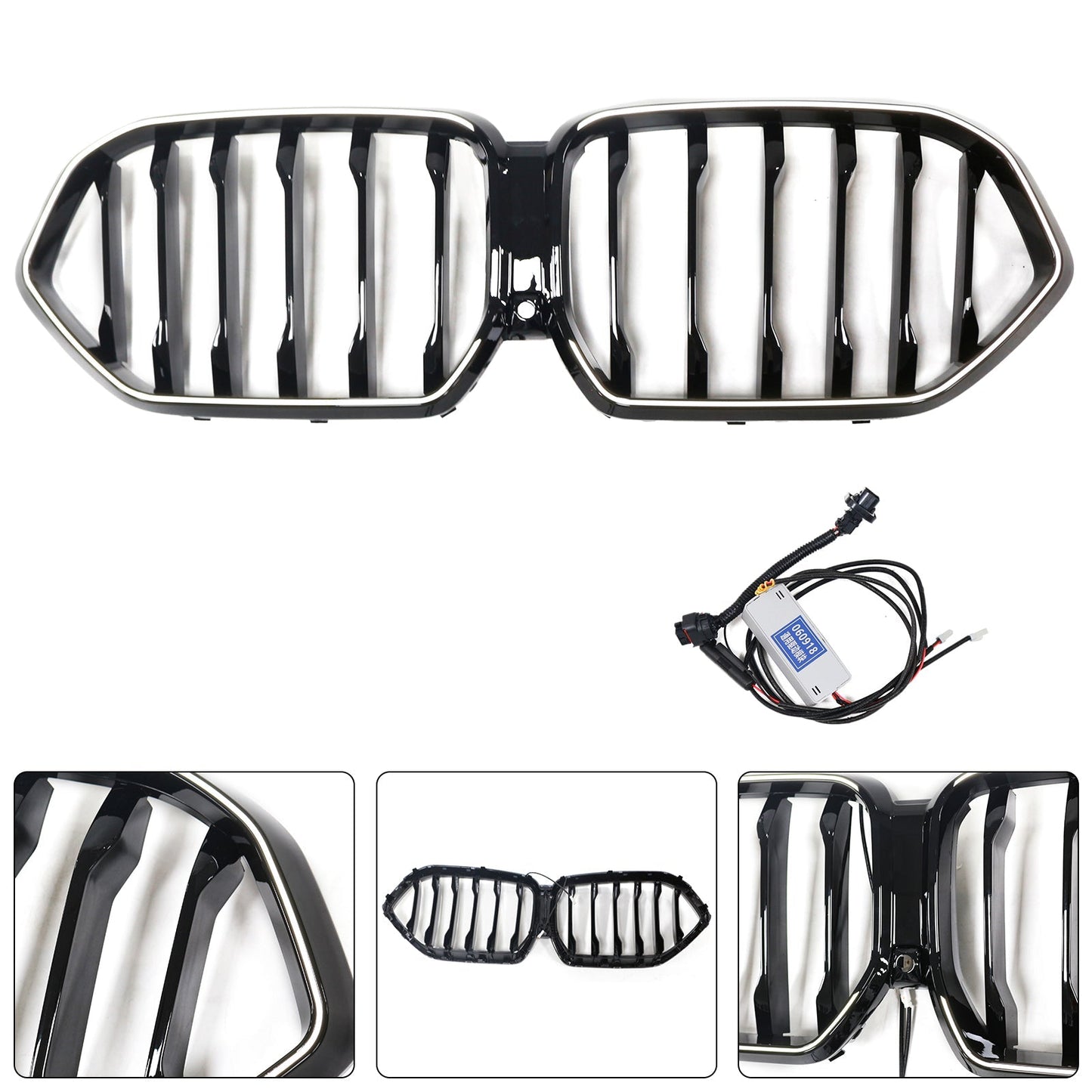2023-2025 BMW X6 G06 M60i Black Front Bumper Grille Grill W/Camera Hole