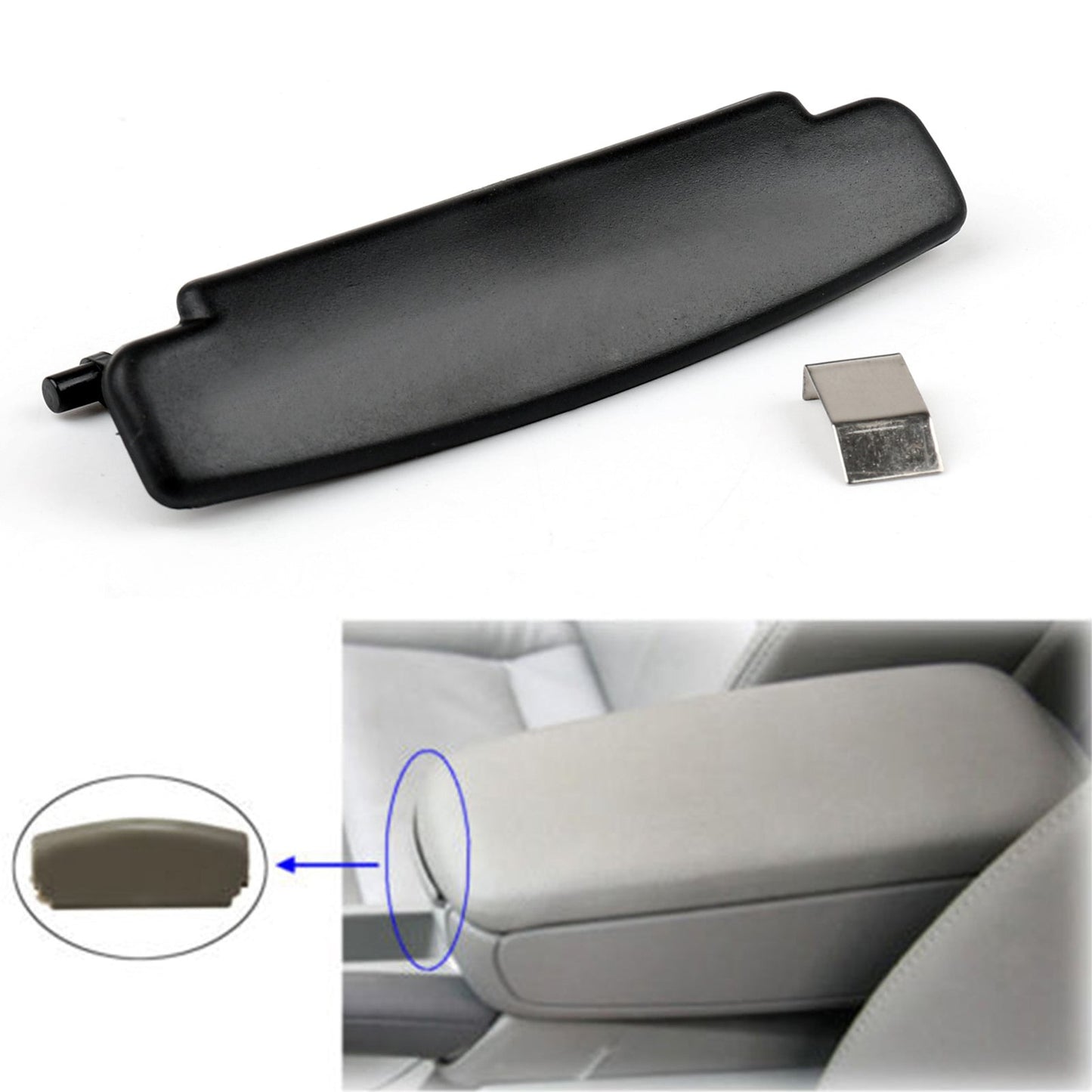 Couvercle de console d'accoudoir pour Audi A6 C6 2005-2011 avec clip de verrouillage