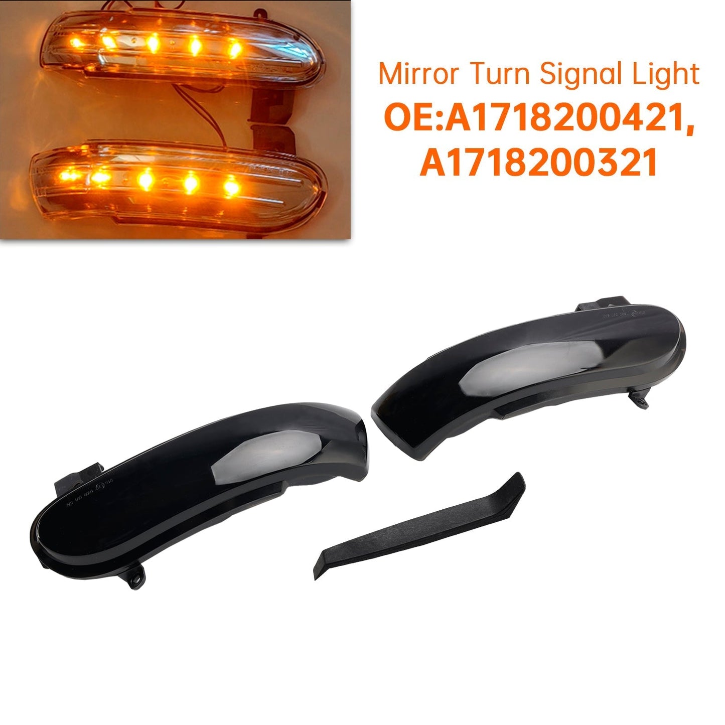 Clignotant séquentiel à LED fumé pour rétroviseur latéral Mercedes-Benz SLK R171 W171 R230 W230 2008 A1718200421