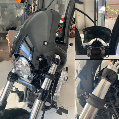 ABS Motorcycle Windscreen Windshield for Harley Dyna Softail Models Black