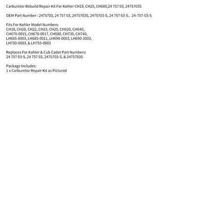 1994-2003 Honda CBR600F2/1994-1995 VF750C Magna CB1000 18-5394 Areyourshop Carburetor Repair Kits