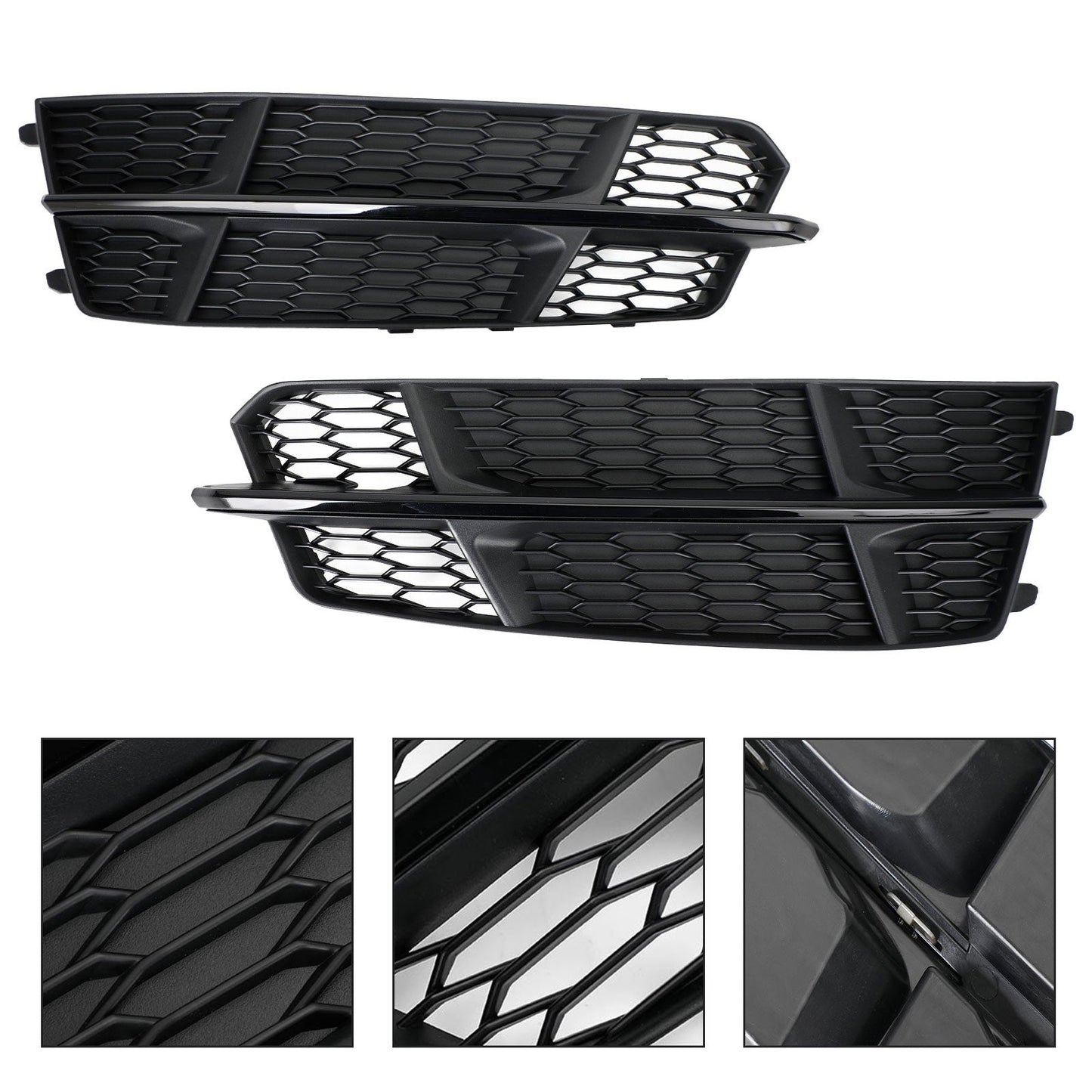 2016-2018 Audi A6 C7 S-Line Bumper Front Bumper Lower Grille Grill Matt Black 4G0807681AN 4G0807682AN Generic