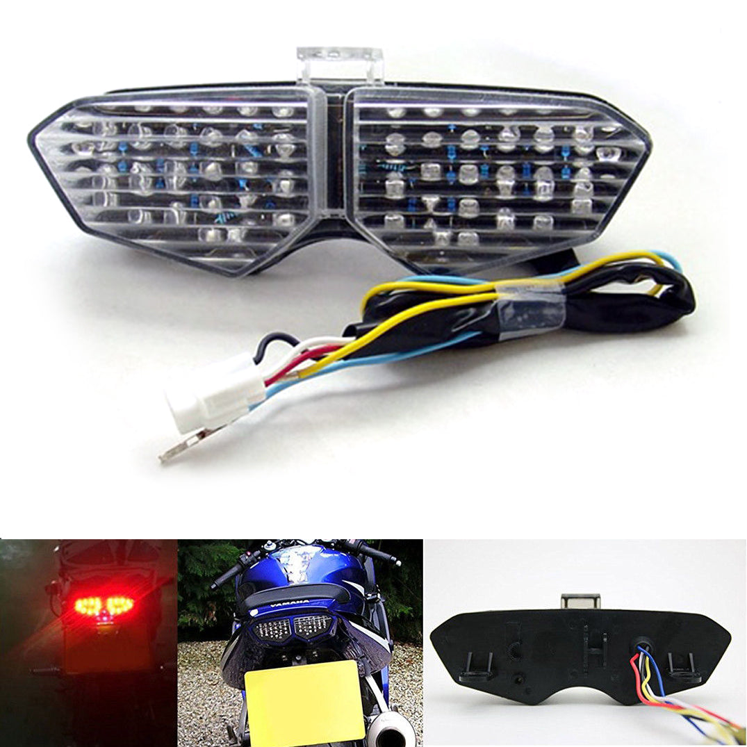 2003-2005 Yamaha YZF R6/2006-2009 R6S XTZ1200 Integrated Led Taillight Turn Signals Clear