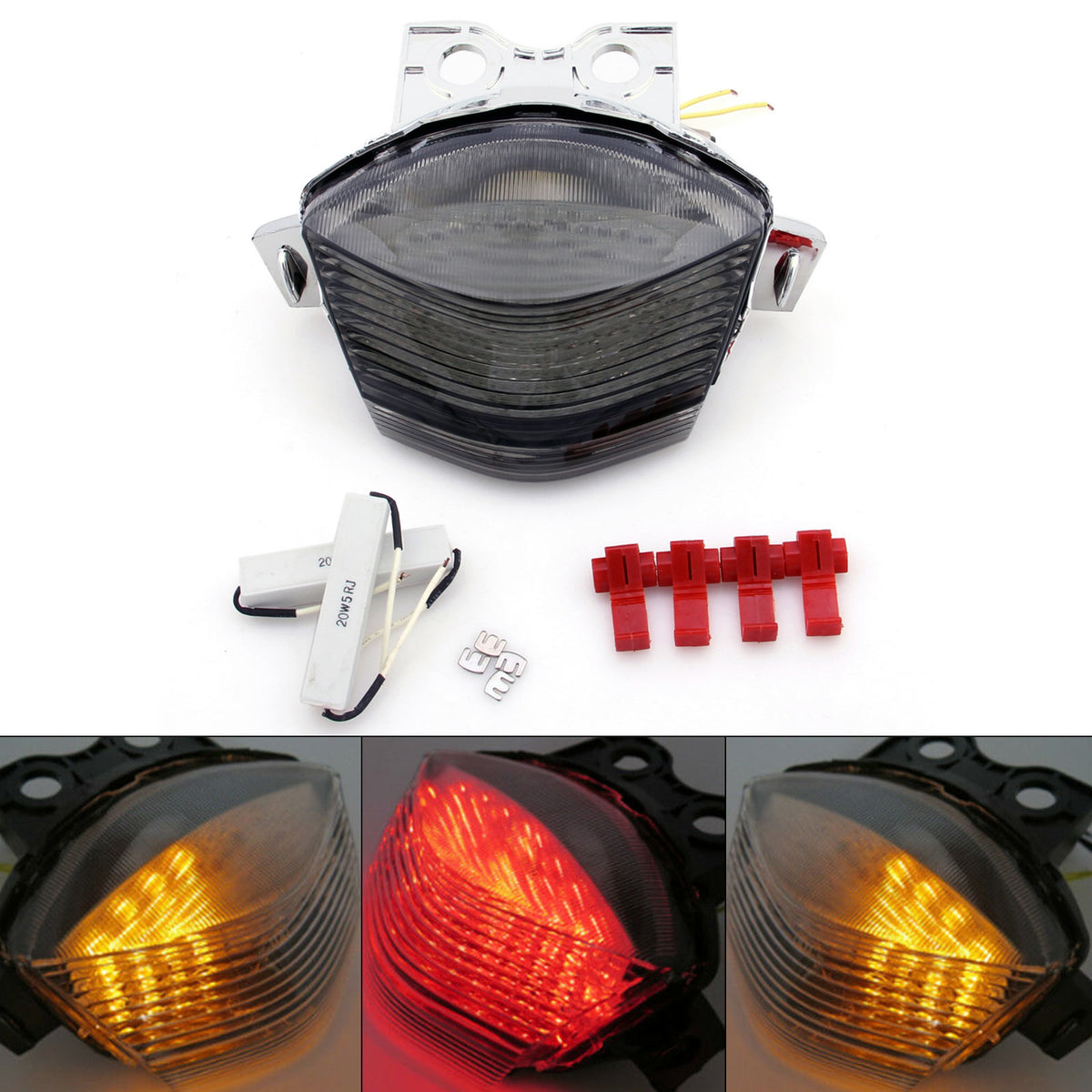 2006-2008 Kawasaki Ninja 650R Smoke Integrated LED TailLight Turn Signals