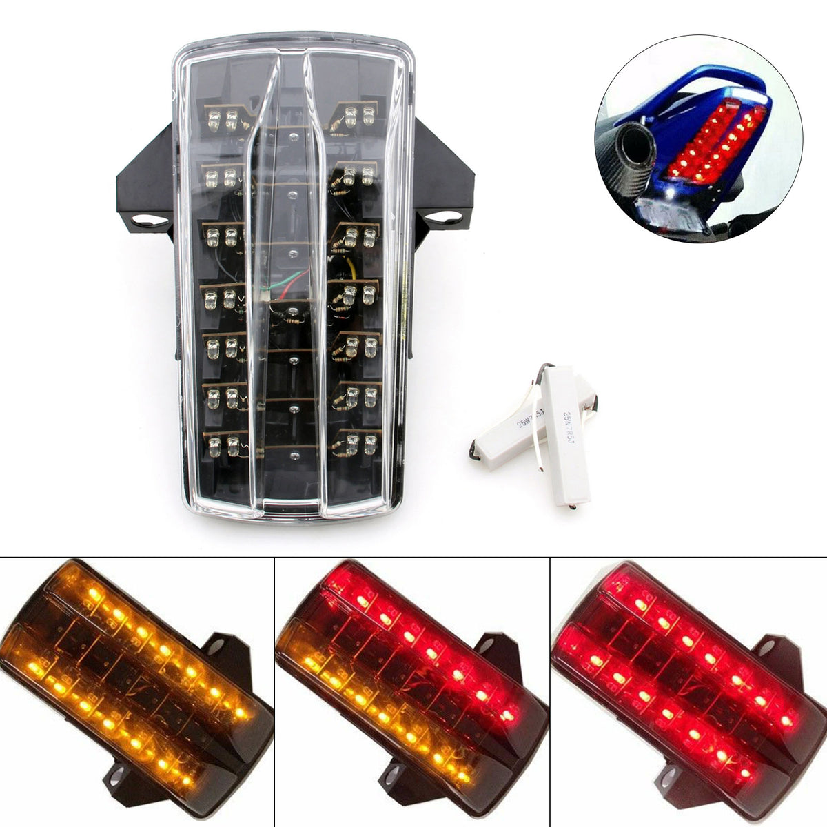 2003-2013 SV650/SV1000 Suzuki Integrated Led Taillight Turn Signals Clear