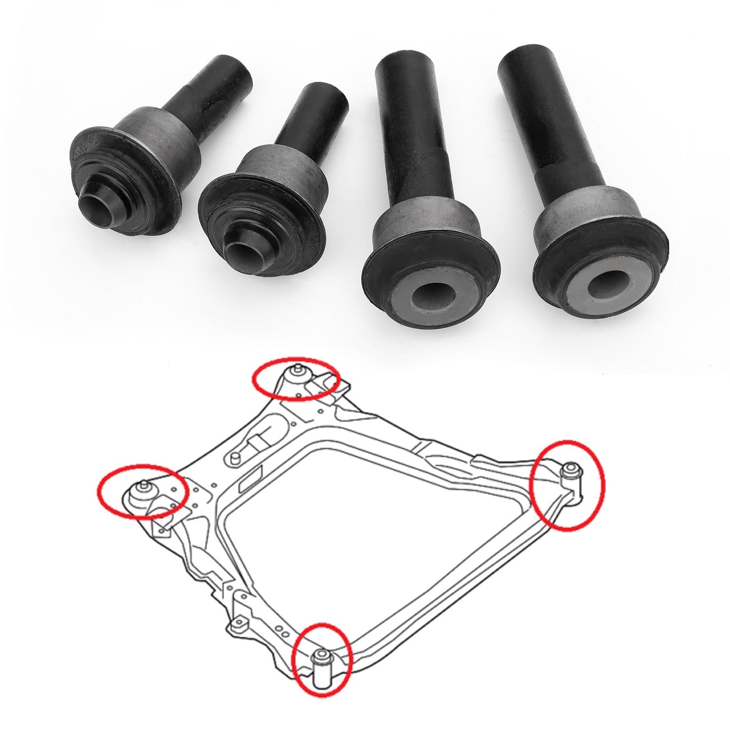 2011-2015 Nissan Leaf ZE0 54466-JD000 4 Engine Cradle Front Subframe Crossmember Bushing