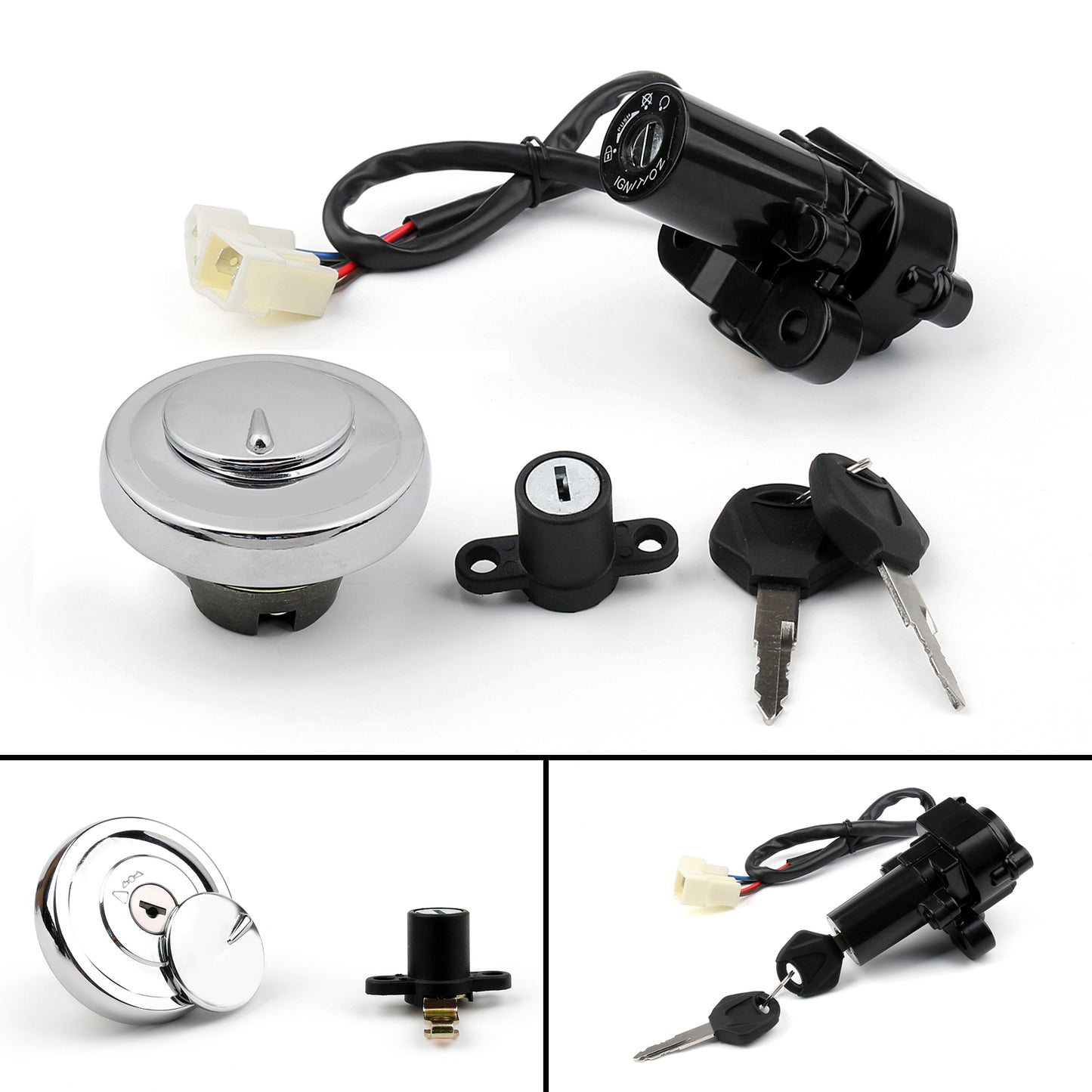 Yamaha XVS950 V-Star Ignition Switch Seat Gas Cap Cover Lock Key Set