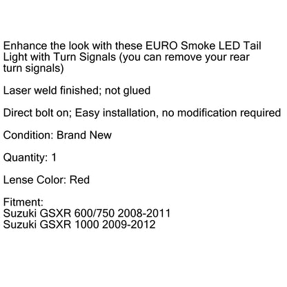 Suzuki GSXR 600/750 GSX-R 1000 SV650 Integrated LED TailLight Turn Signals