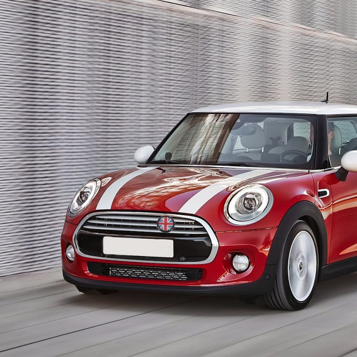Emblème de calandre avant BMW MINI Cooper bleu et rouge avec drapeau britannique