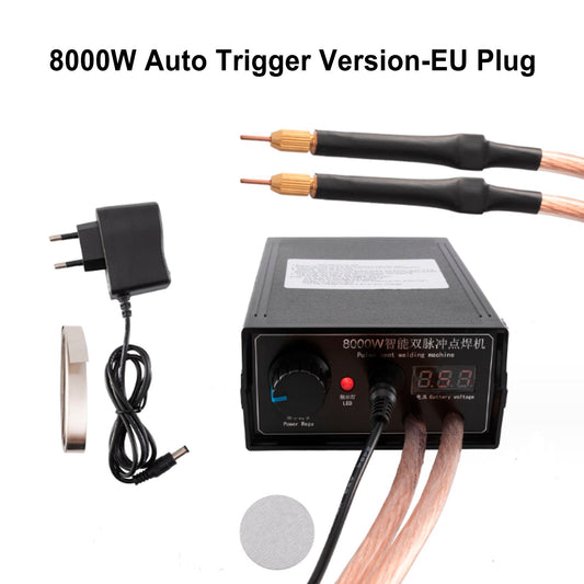 8000W Mini Spot Welder Machine DIY Kit 18650 Battery Spot Welding Pen Tools, 8000W Auto Trigger Version-EU