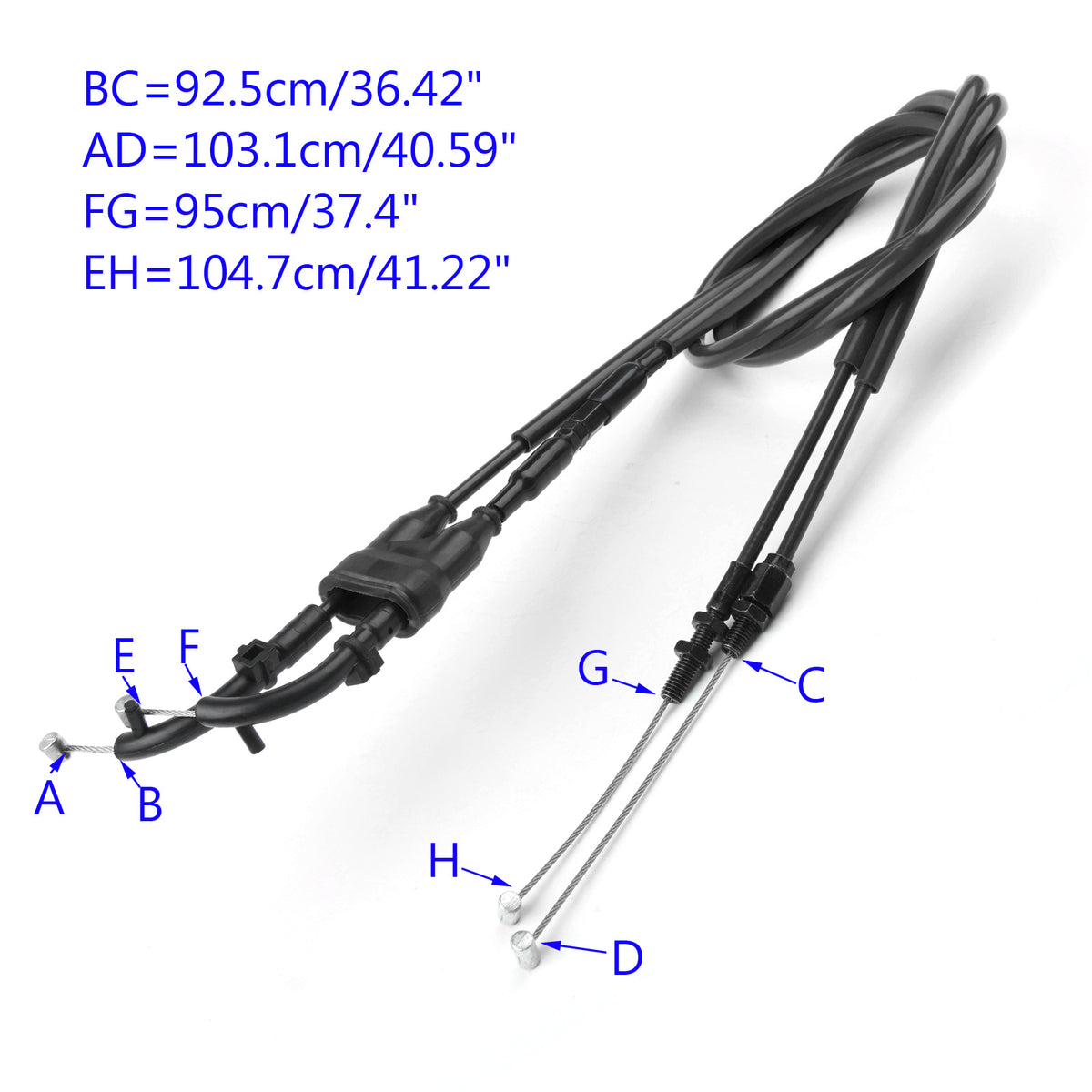 2014-2021 Yamaha MT-07 MT07 BLACK Throttle Cable Push/Pull Wire Line Gas