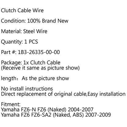 2004-2007 Yamaha FZ6-N FZ6 (Naked)/2007-2009 FZ6 FZ6-SA2 Clutch Cable Replacement
