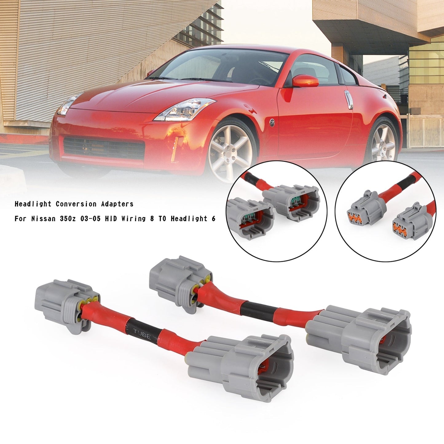 Câblage HID 8 vers 6 adaptateurs de conversion de phares pour Nissan 350z 2003-2005