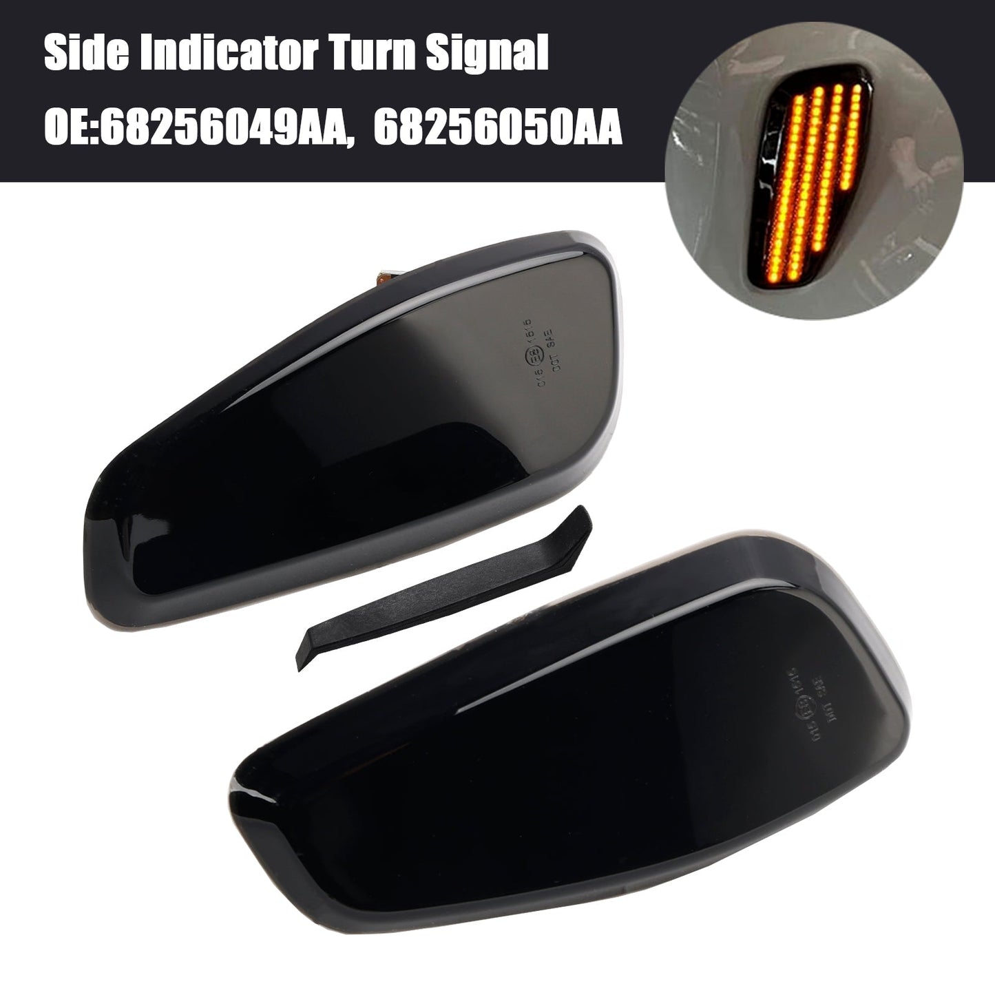 Clignotant latéral à LED fumé pour Jeep Renegade BU 2014-2021 68256049AA