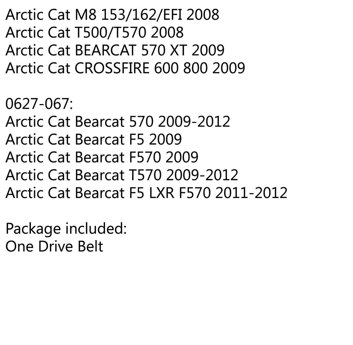 2007-2011 Arctic Cat M F Crossfire 5 6 8 F6 F8 M6 M8 Drive Belt 0627-046