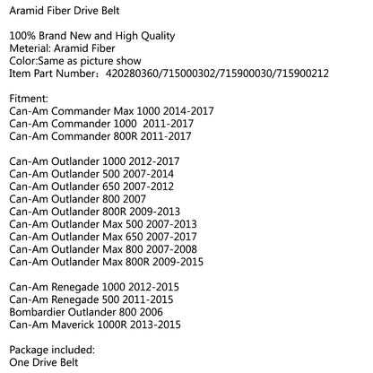 2014-2017 Can Am Commander Max 1000/2011-2017 800R 1000 420280360 Drive Belt