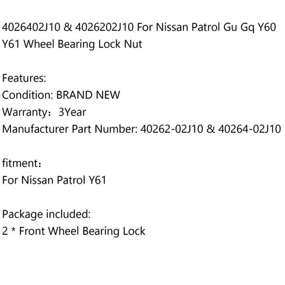 4026402J10 & 4026202J10 For Nissan Patrol Gu Gq Y60 Y61 Wheel Bearing Lock Nut
