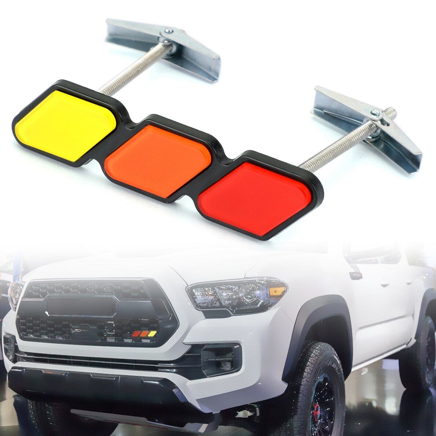Emblème de calandre tricolore 3 pour Toyota Tacoma 4Runner Tundra Rav4 Highlander