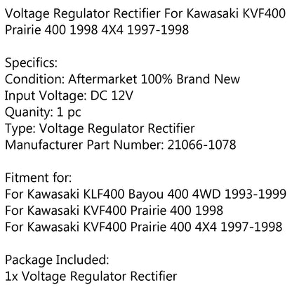 1997-1998 KVF400 Prairie 400 4X4 Kawasaki Voltage Regulator Rectifier