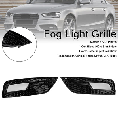 2013-2015 Black Fog Light Cover Grille Fit Audi A4 B8.5 Standard Bumper