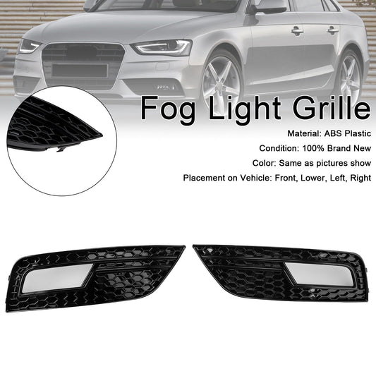 2013-2015 Black Fog Light Cover Grille Fit Audi A4 B8.5 Standard Bumper