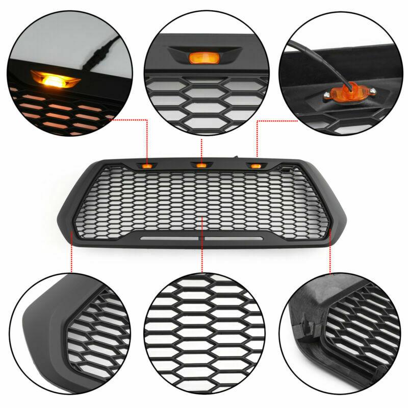 Toyota 2016-2023 Tacoma Raptor Style ABS Mesh Grille With 3 Amber LED Lights