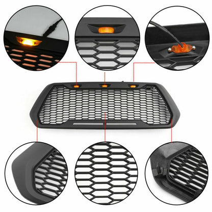 Toyota 2016-2023 Tacoma Raptor Style ABS Mesh Grille With 3 Amber LED Lights