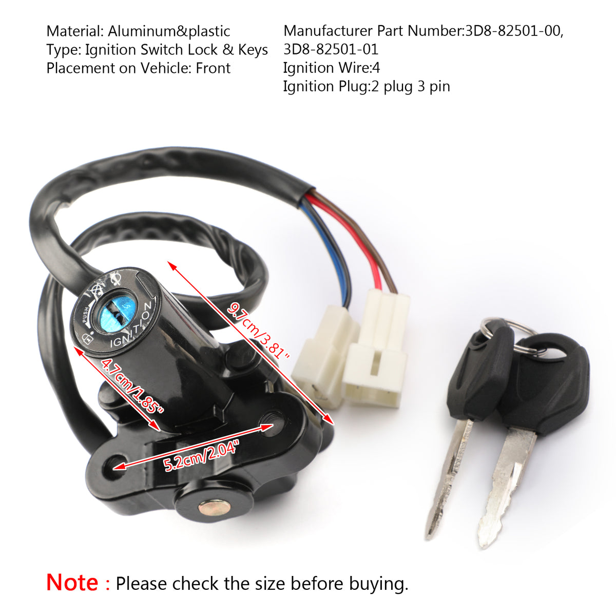 XVS950 V-Star XVS1300A XVS1300BG Yamaha Ignition Switch Lock Keys