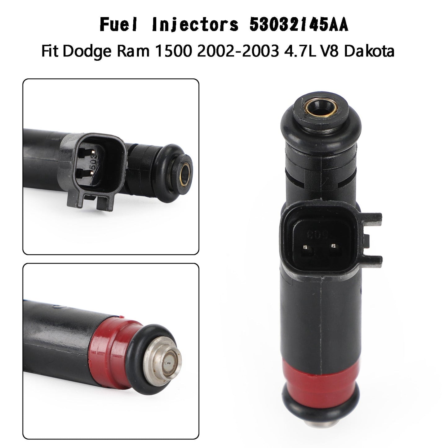 1 inyector de combustible 53032145AA 812-12144 compatible con Jeep Grand Cherokee 4.7L V8 2001-2002