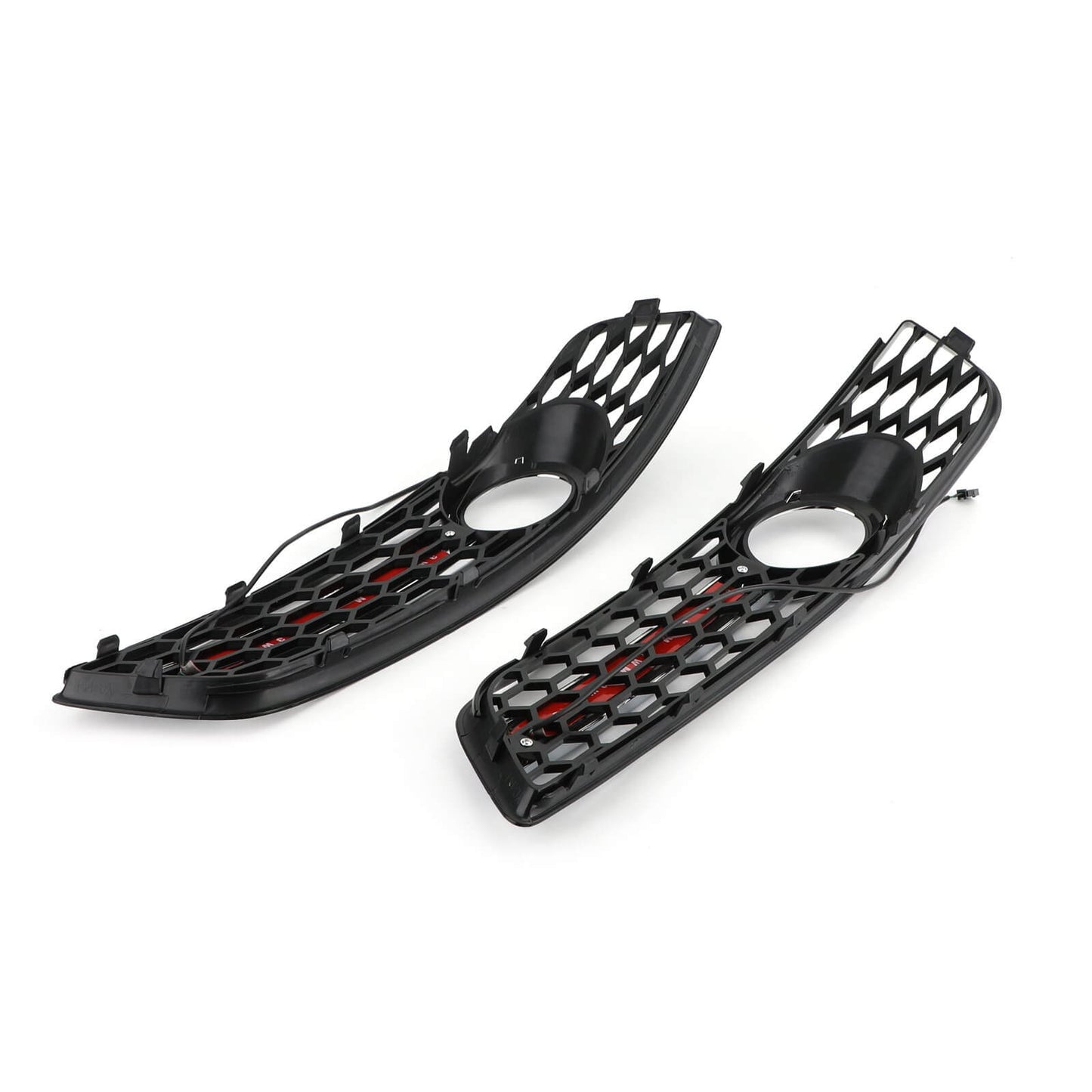Audi 2008-2013 A3 8P0807682J 8P0807681AA Pair Black Chrome Front Fog Light Grill Lamp Trim