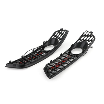 Audi 2008-2013 A3 8P0807682J 8P0807681AA Pair Black Chrome Front Fog Light Grill Lamp Trim