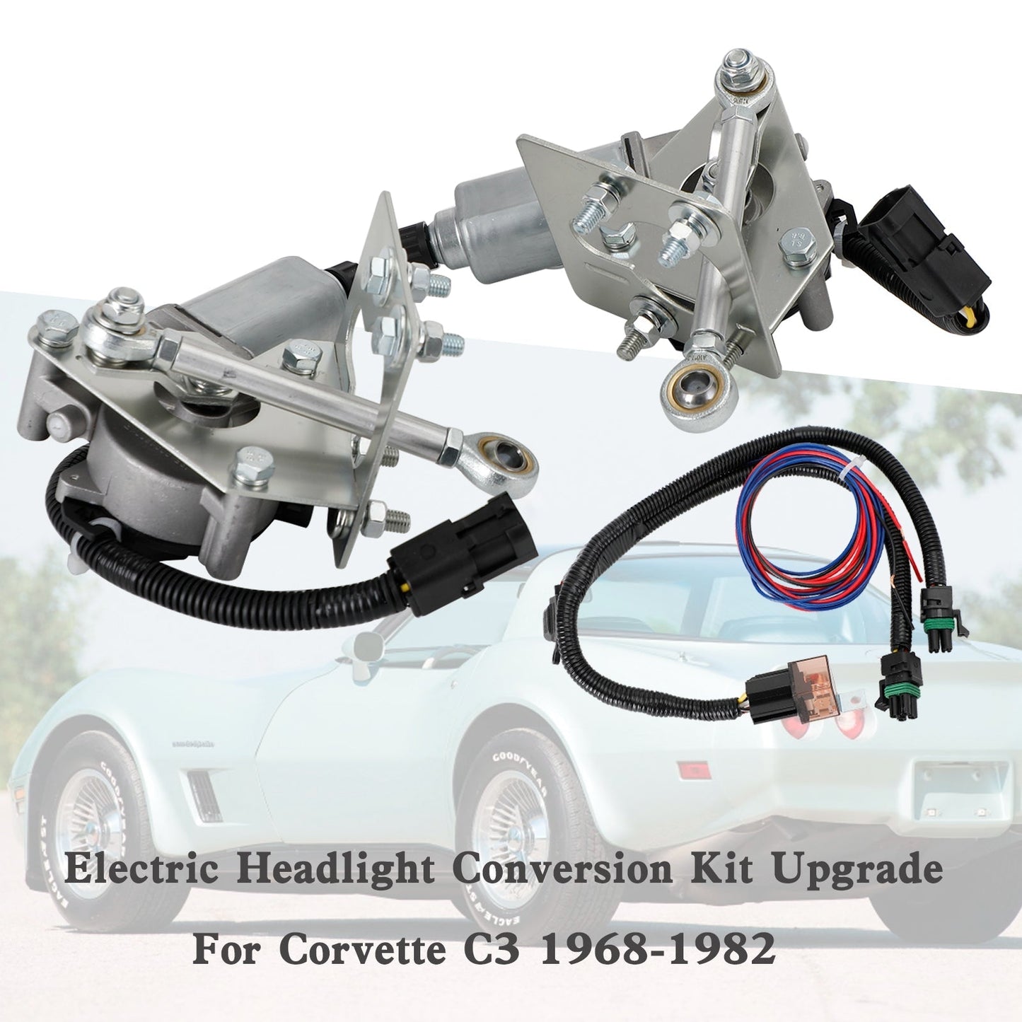 Kit de conversion de phares électriques pour Corvette C3 1968-1982