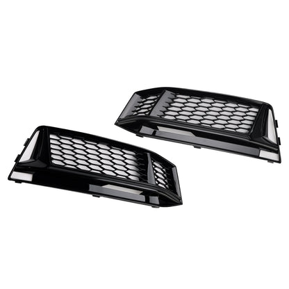 2016-2018 2PCS Fog Light Cover Grille Grill Fit AUDI A4 B9 S-Line S4