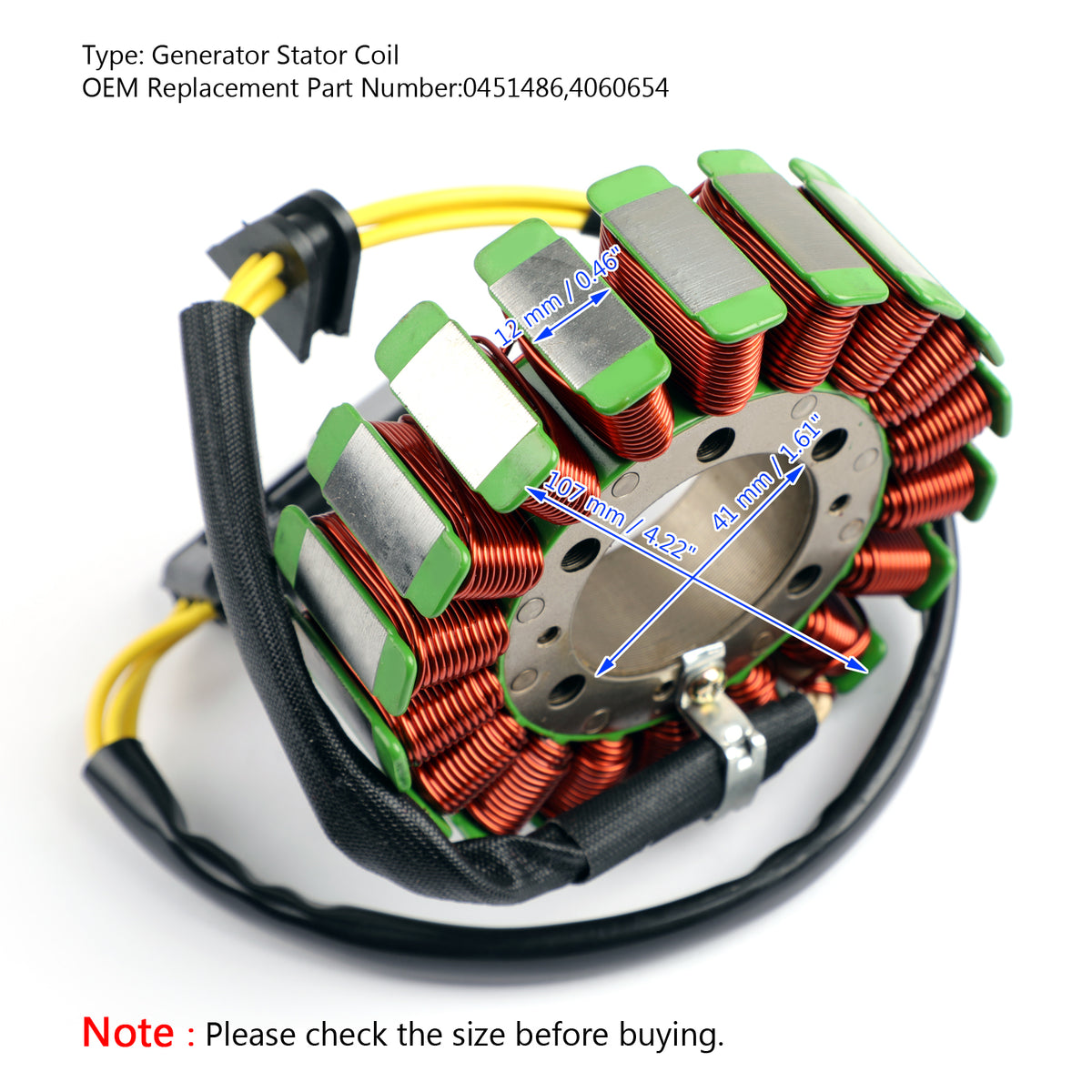 2004 Polaris MSX 110 150/1999-2001 Victory V92SC V92C Alternator Stator