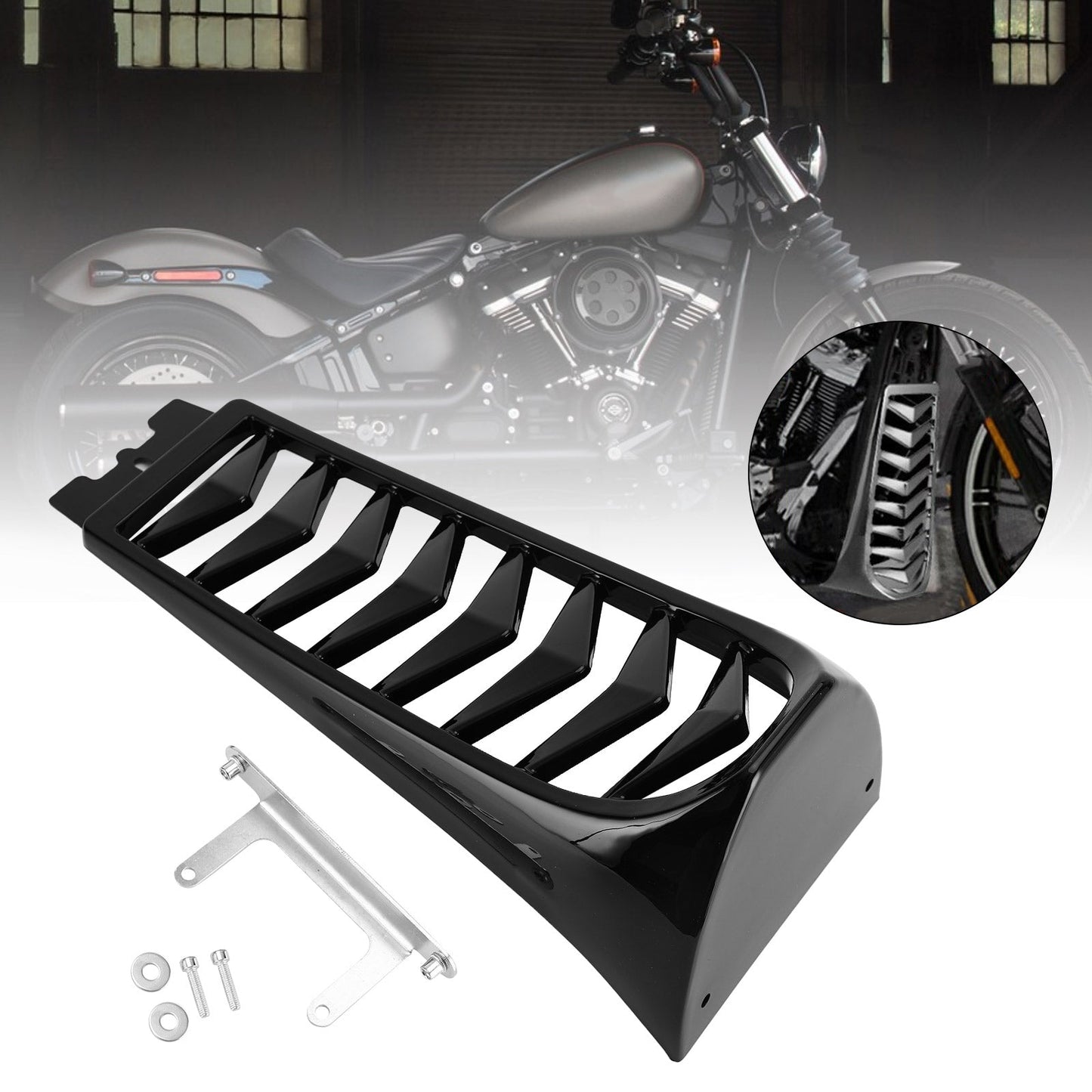 Front Chin Spoiler Lower Radiator Cover for Softail Breakout Fat Bob 2018-2021