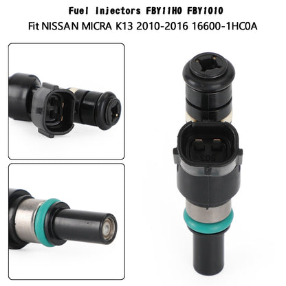Nissan Micra K13 2010-2016 4PCS Fuel Injectors FBY11H0 FBY1010 16600-1HC0A
