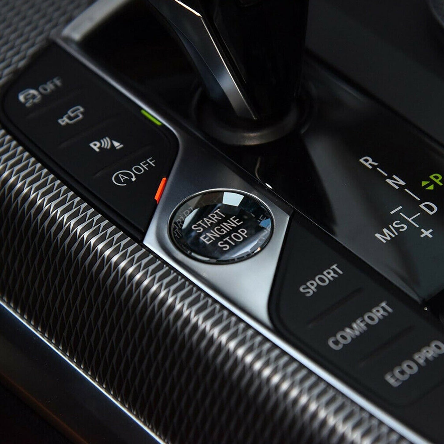 2012-2016 BMW 3 Series F30 F31 Black Engine Start Stop Switch Button Cover