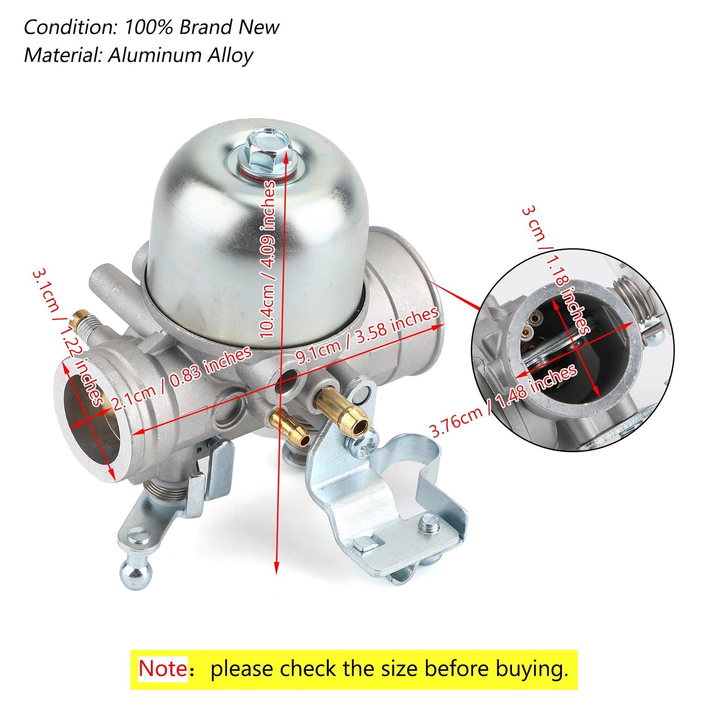Carritos de golf Yamaha G1 1983-1989 con motor de 2 tiempos, carburador J24-14101-00 J24-14101-01