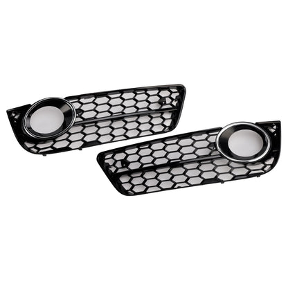2PCS Honeycomb Front Fog Lamp Cover Grille Grill Fit Audi A5 2007-2011