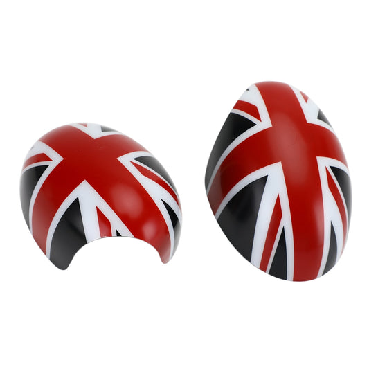 Mini Cooper R55 R56 R57 Noir/Rouge 2 x Coques de rétroviseurs Drapeau britannique Union Jack