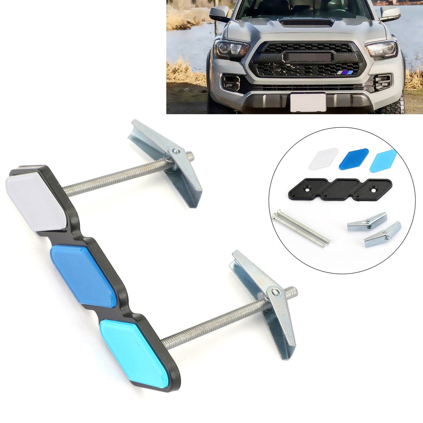 Emblème de calandre tricolore 3 pour Toyota Tacoma 4Runner Tundra Rav4 Highlander
