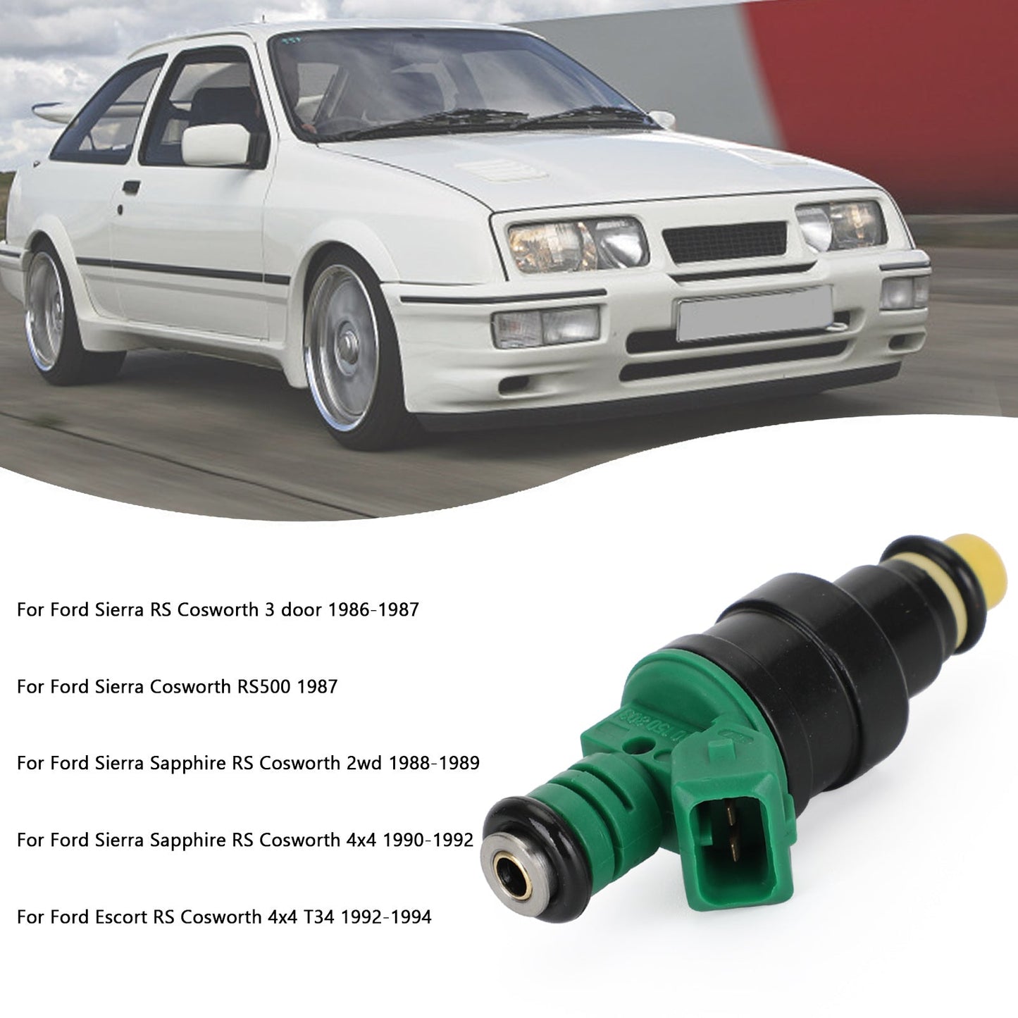 1988-1989 Ford Sierra Sapphire RS Cosworth 2wd 1PCS/6PCS Fuel Injectors 0280 150 803 0280150803 95160611000
