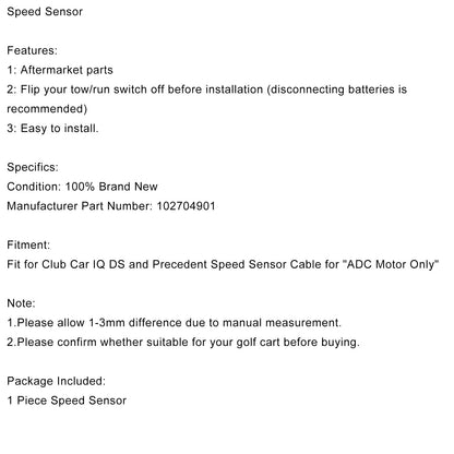 Club Car Golf Cart Precedent DS 102704901 Speed Sensor ADC Motor Style