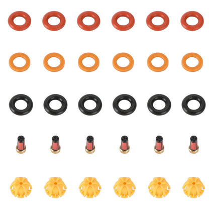 1992-1995 BMW 325I 325IS 6 set Fuel Injectors Repair Seal Kit 0280150415 13641730060 13641730080 62429 FJ292