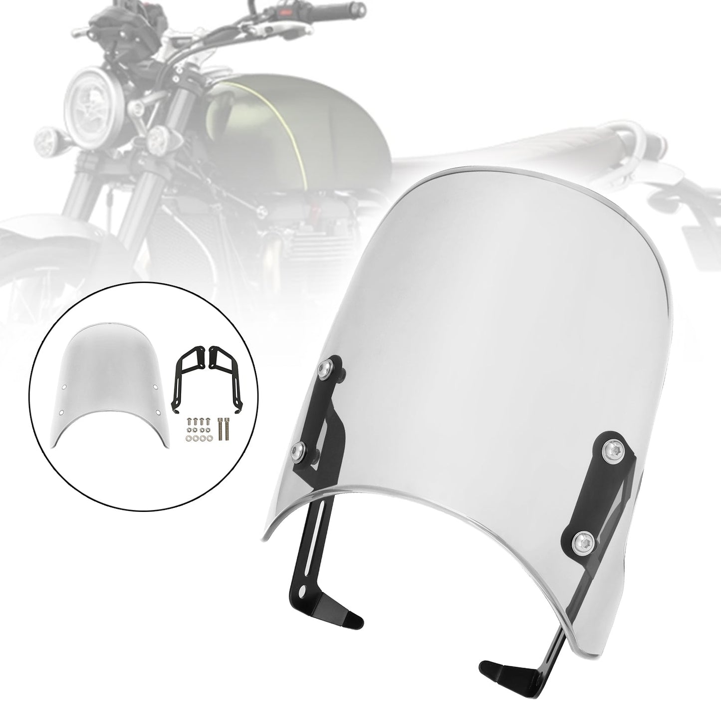 Pare-brise transparent pour Scrambler 1200 XC XE 19-23 et Street Twin 900 16-23