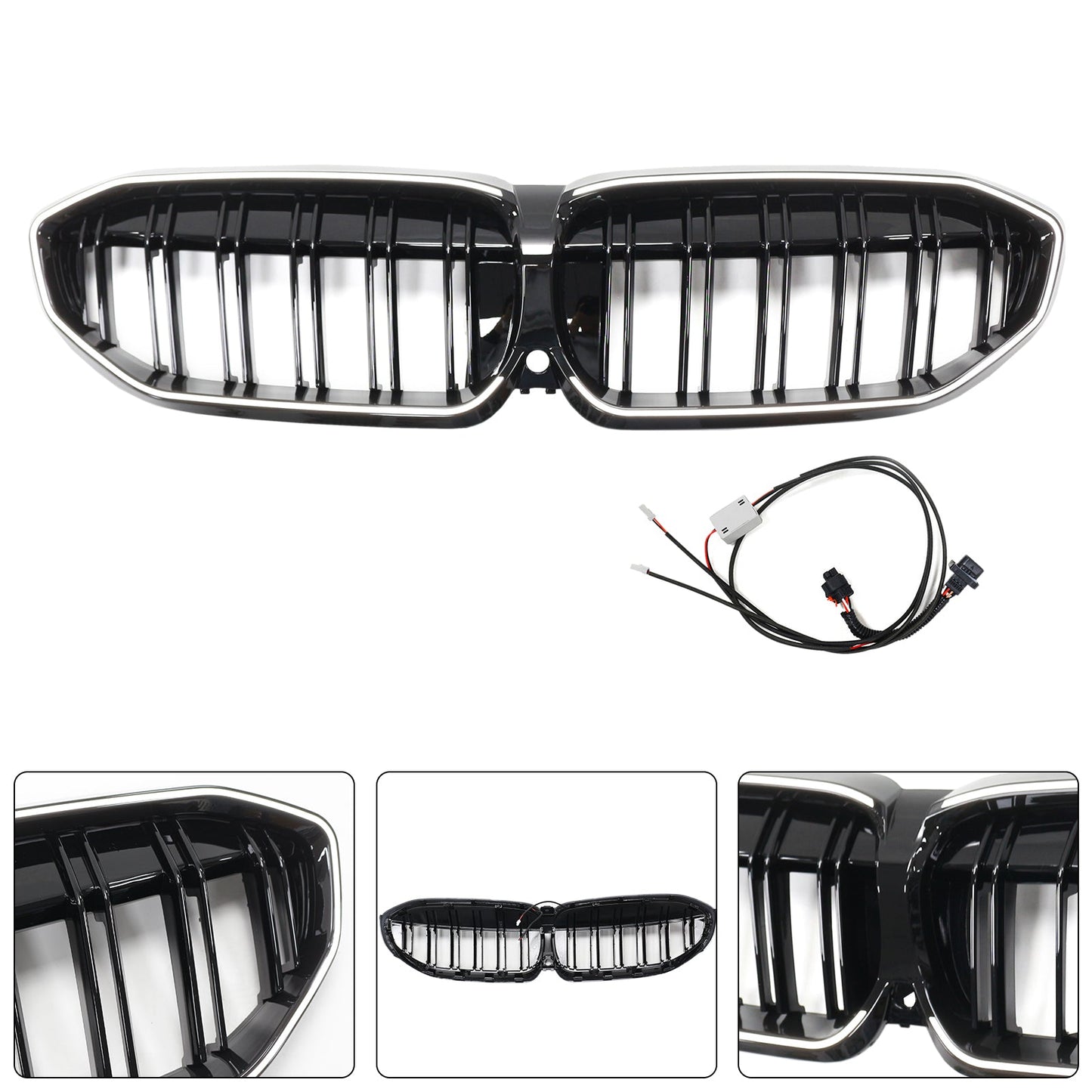 2019-2022 Double Slat Black Kidney Grille 51138072085 Fit BMW 3 Series G20