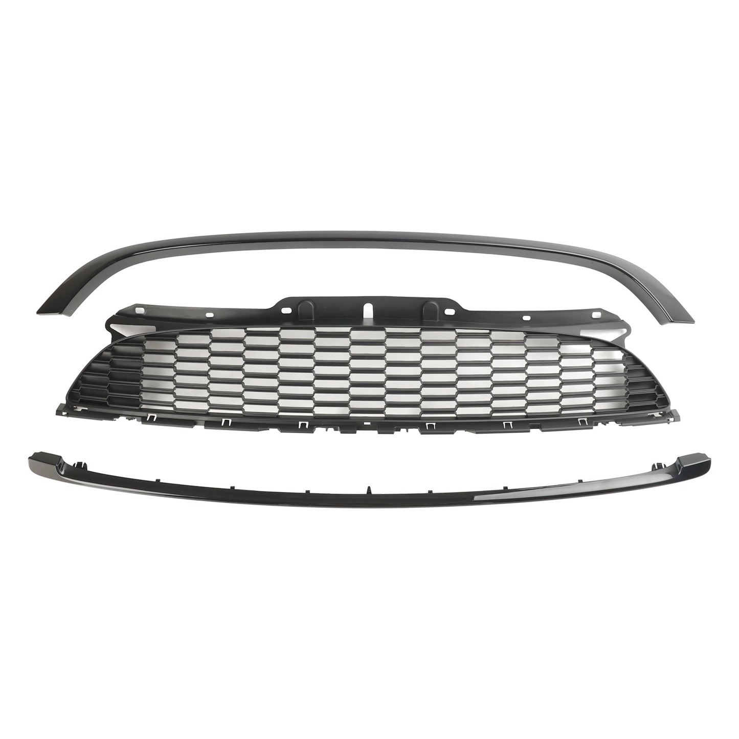 2007-2013 Mini R56 Cooper S & JCW 3-Door Hatchback 3PCS Gloss Black Front Grille Grill