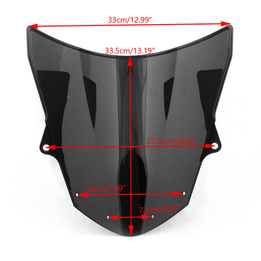 Windshield WindScreen Double Bubble For Kawasaki ZX6R 2009-14 ZX10R 08-10 Chrome