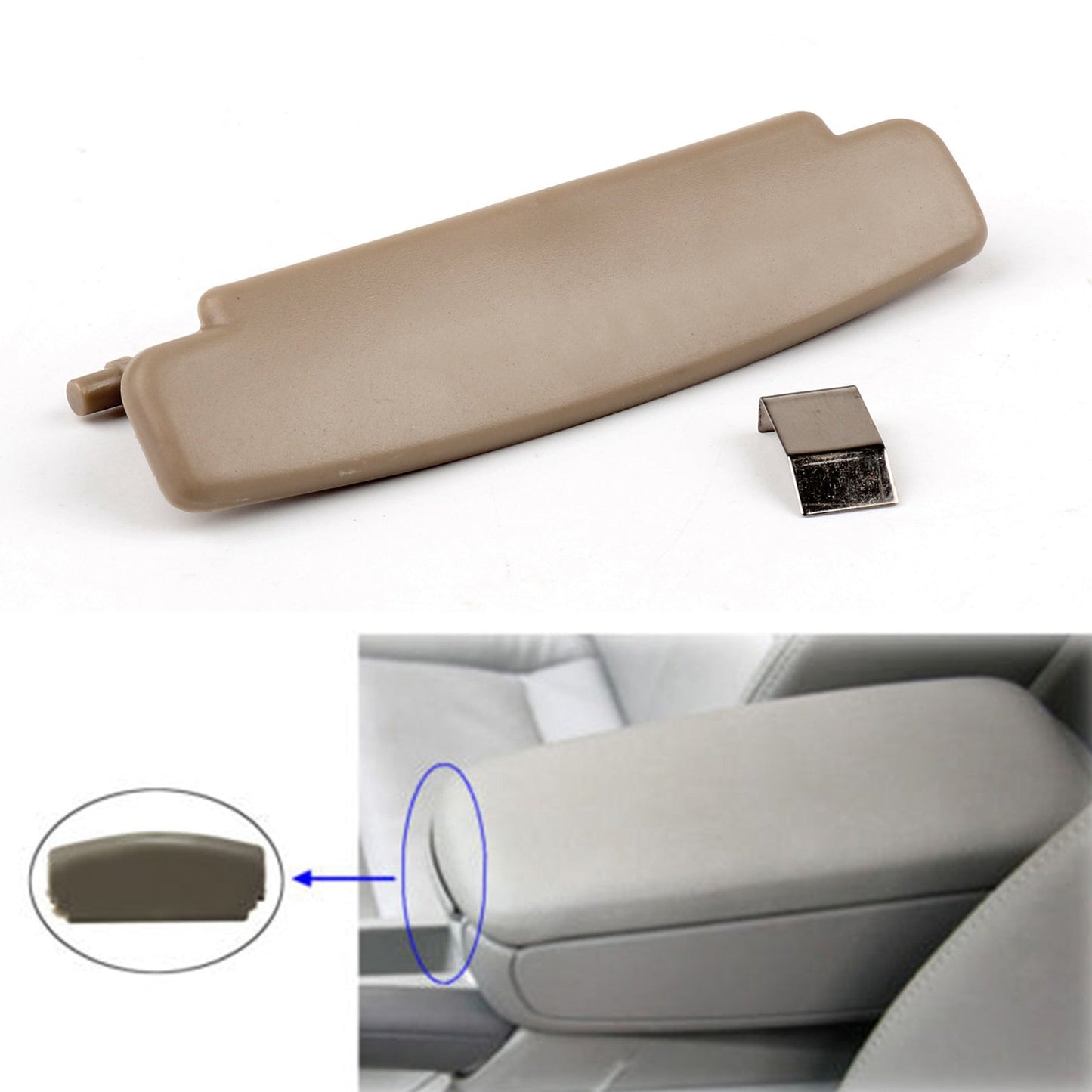 Couvercle de console d'accoudoir pour Audi A6 C6 2005-2011 avec clip de verrouillage