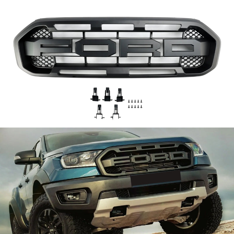 Ford Ranger 2019-2023 Black Raptor Style Front Bumper Grill Grille Generic